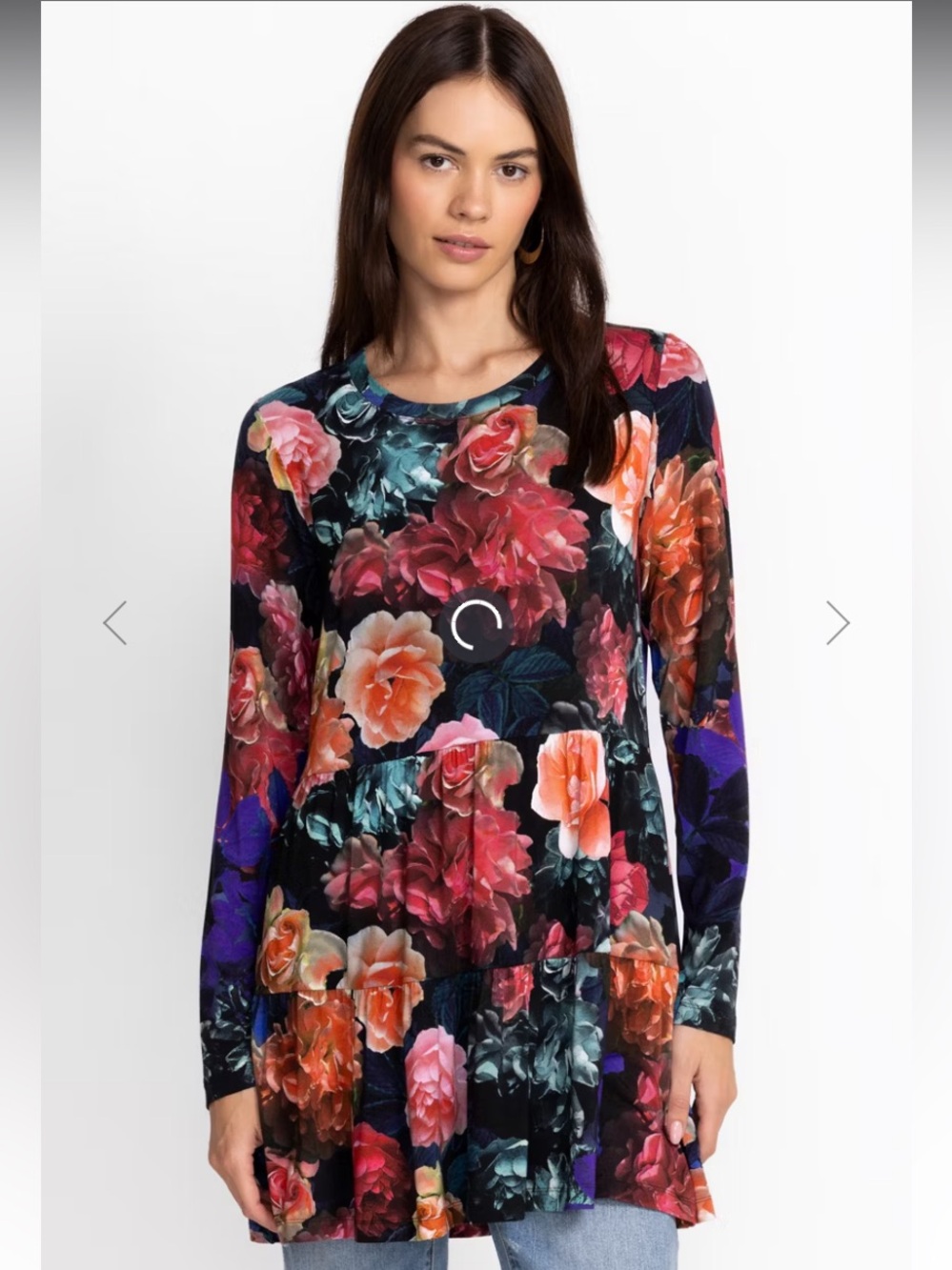 Johnny Was Studio Tiered Tunic Vibrant Print Size Small